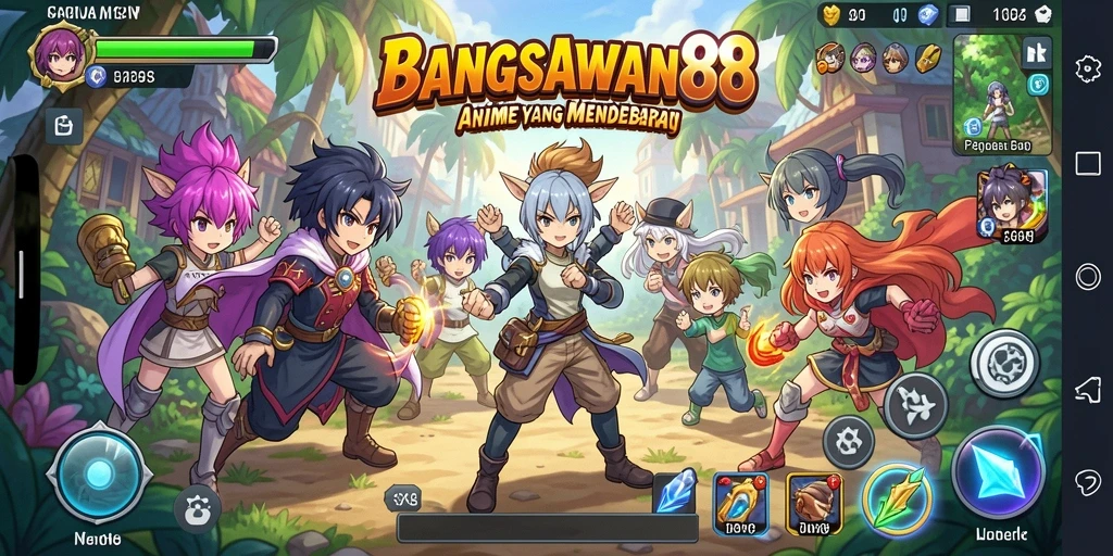 Gameplay seru BANGSAWAN88 dengan karakter anime yang menarik.