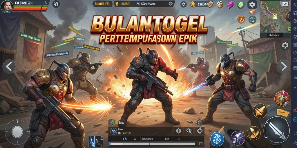 Screenshot permainan BULANTOGEL dengan aksi Battle Royale intens.