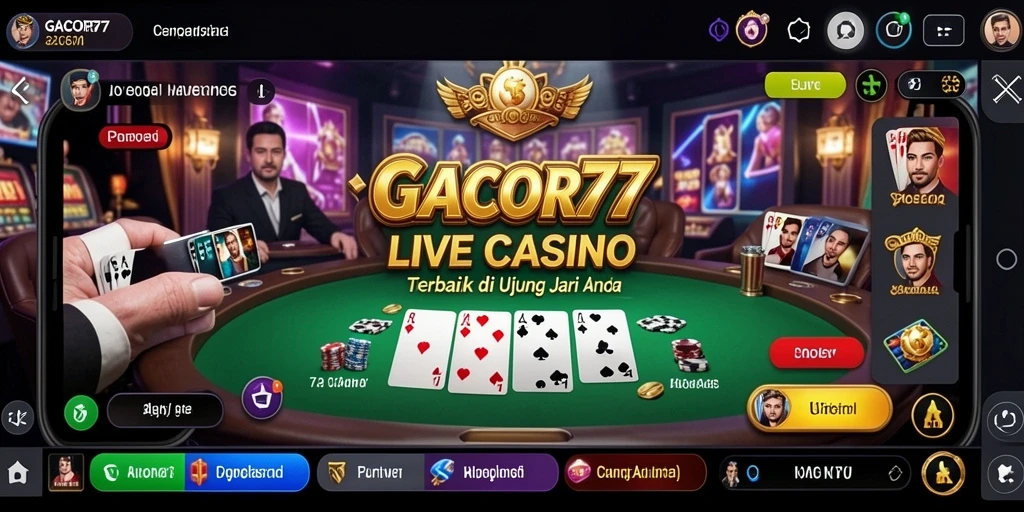 Tampilan gameplay Live Casino yang mendebarkan di GACOR77.