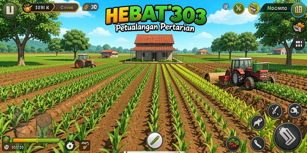 Tampilan menarik dari gameplay HEBAT303 yang menggambarkan suasana pertanian yang hidup.