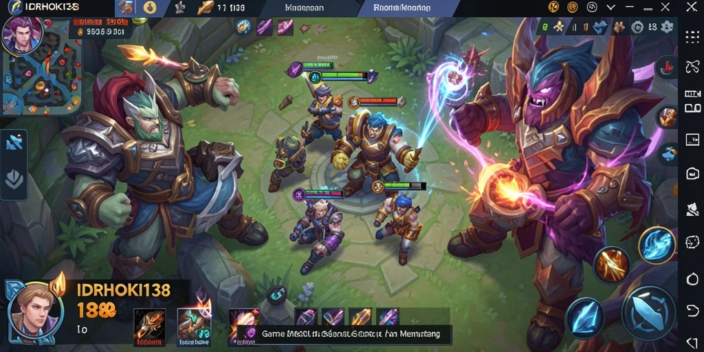 Screenshot gameplay <strong>IDRHOKI138</strong> yang menampilkan aksi seru dalam pertarungan tim.