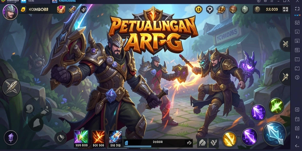 Tampilan aksi seru dalam permainan ARPG KOMBO88 dengan karakter yang berjuang melawan musuh.
