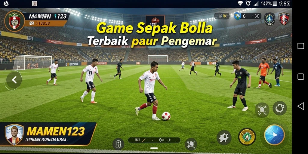 Gameplay seru dalam MAMEN123, rasakan sensasi bertanding sepak bola.