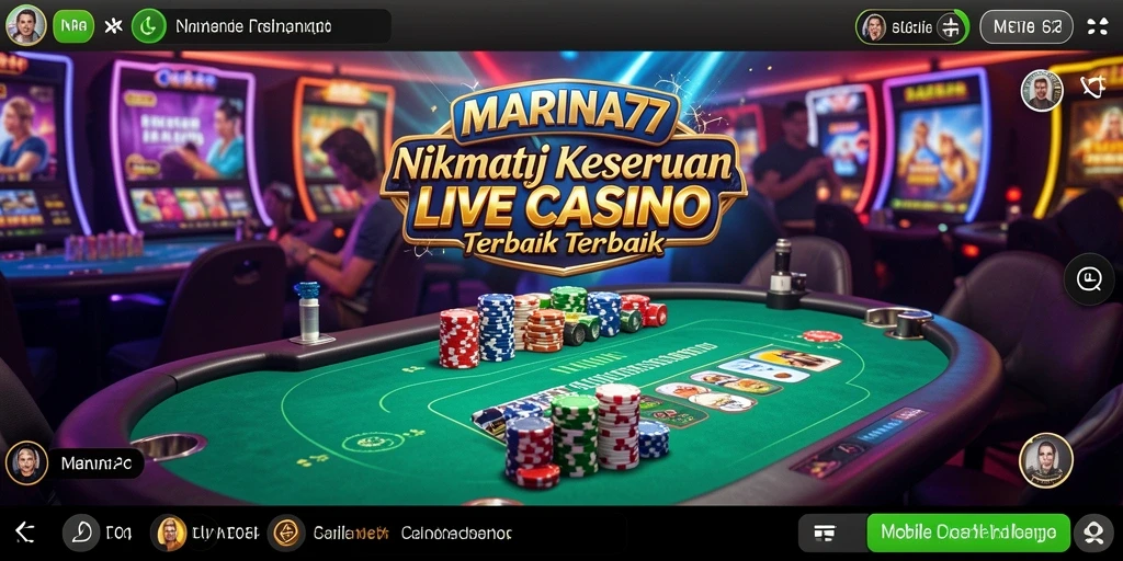 Tampilan screenshot utama MARINA77 yang menampilkan aksi langsung permainan Live Casino.