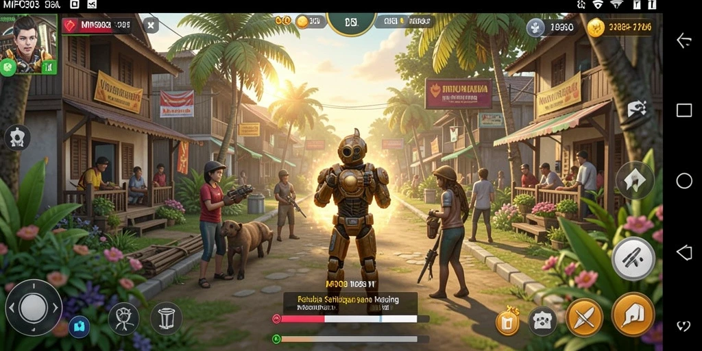 Tangkapan layar dari gameplay MPO303 yang memperlihatkan interaksi karakter.