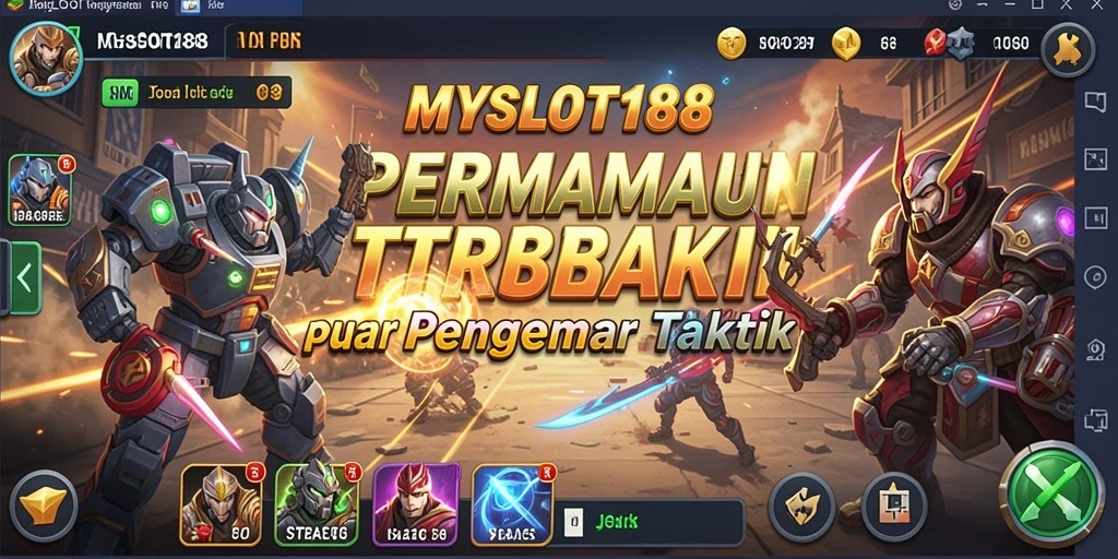 Tampilan gameplay MYSLOT188 menampilkan pertempuran strategis yang mendebarkan.