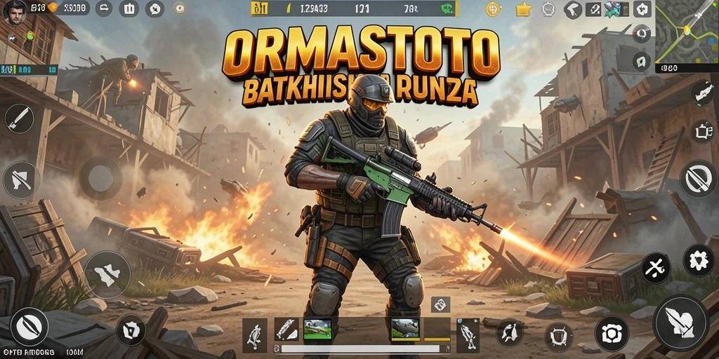 Gambar tampilan gameplay menegangkan dari ORMASTOTO dalam aksi pertempuran.