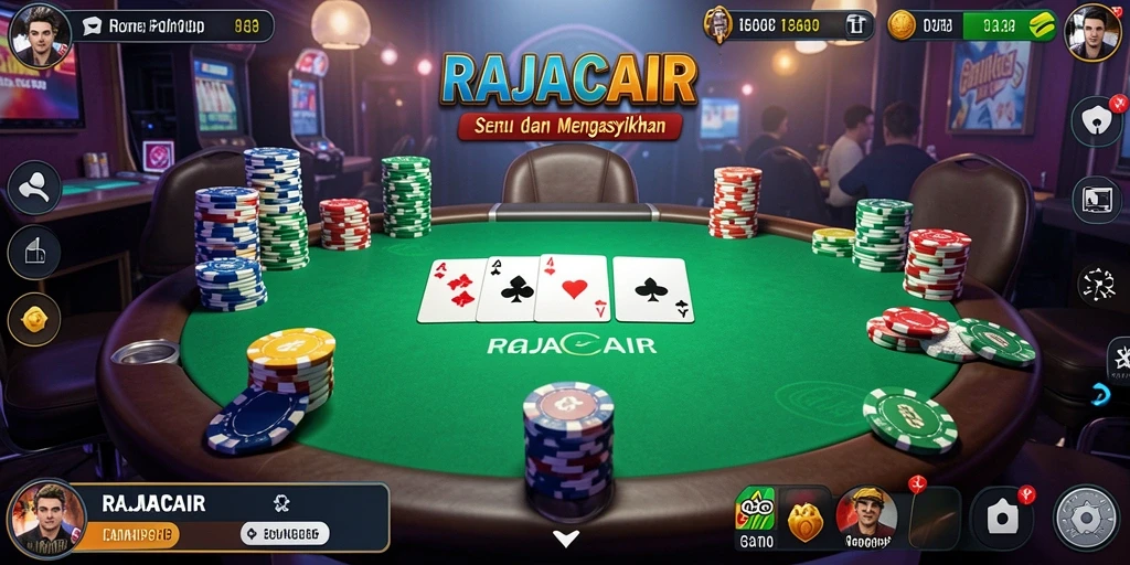 Screenshot gameplay RAJACAIR menampilkan aksi seru permainan Poker.